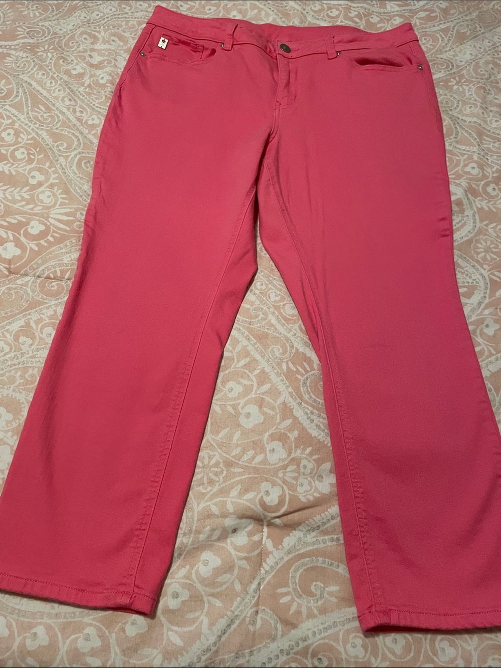 Belle by Kim Gravel Bright Pink Ankle Jeans